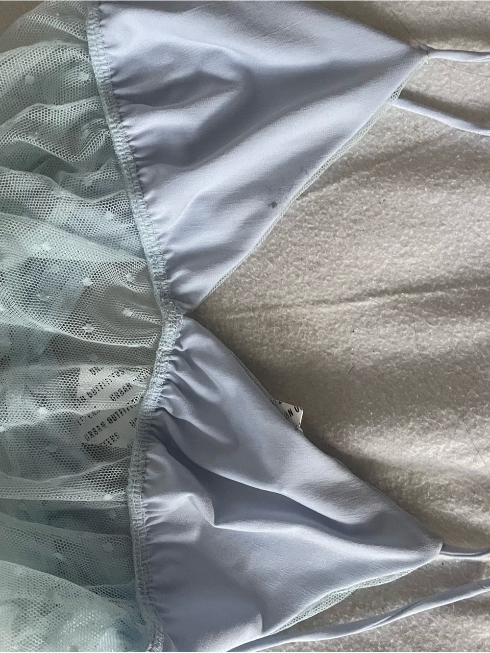 Sheer Powder Blue Ruffle Mesh Bralette - Picture 2 of 3